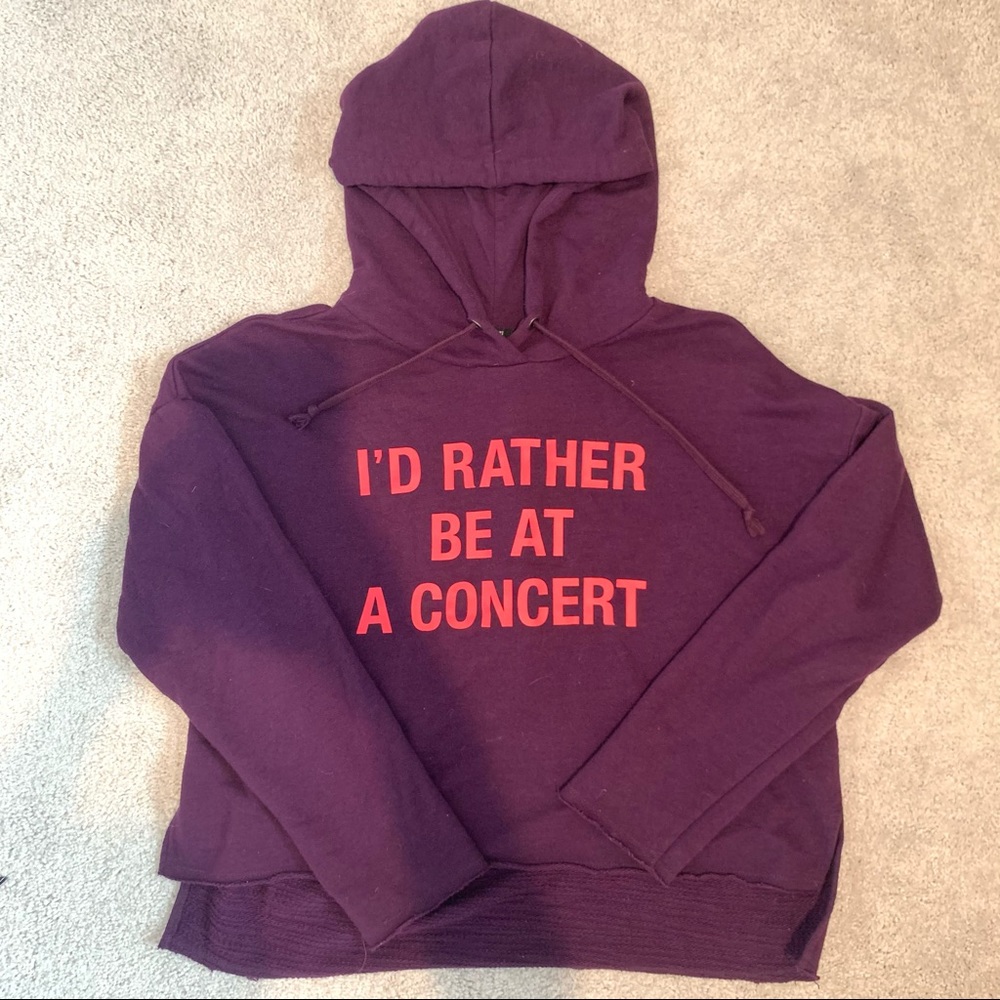 forever 21 cropped graphic hoodie